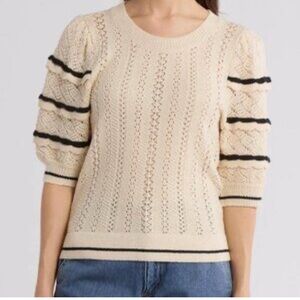 DR2 puff sleeve knit sweater women’s medium NWT